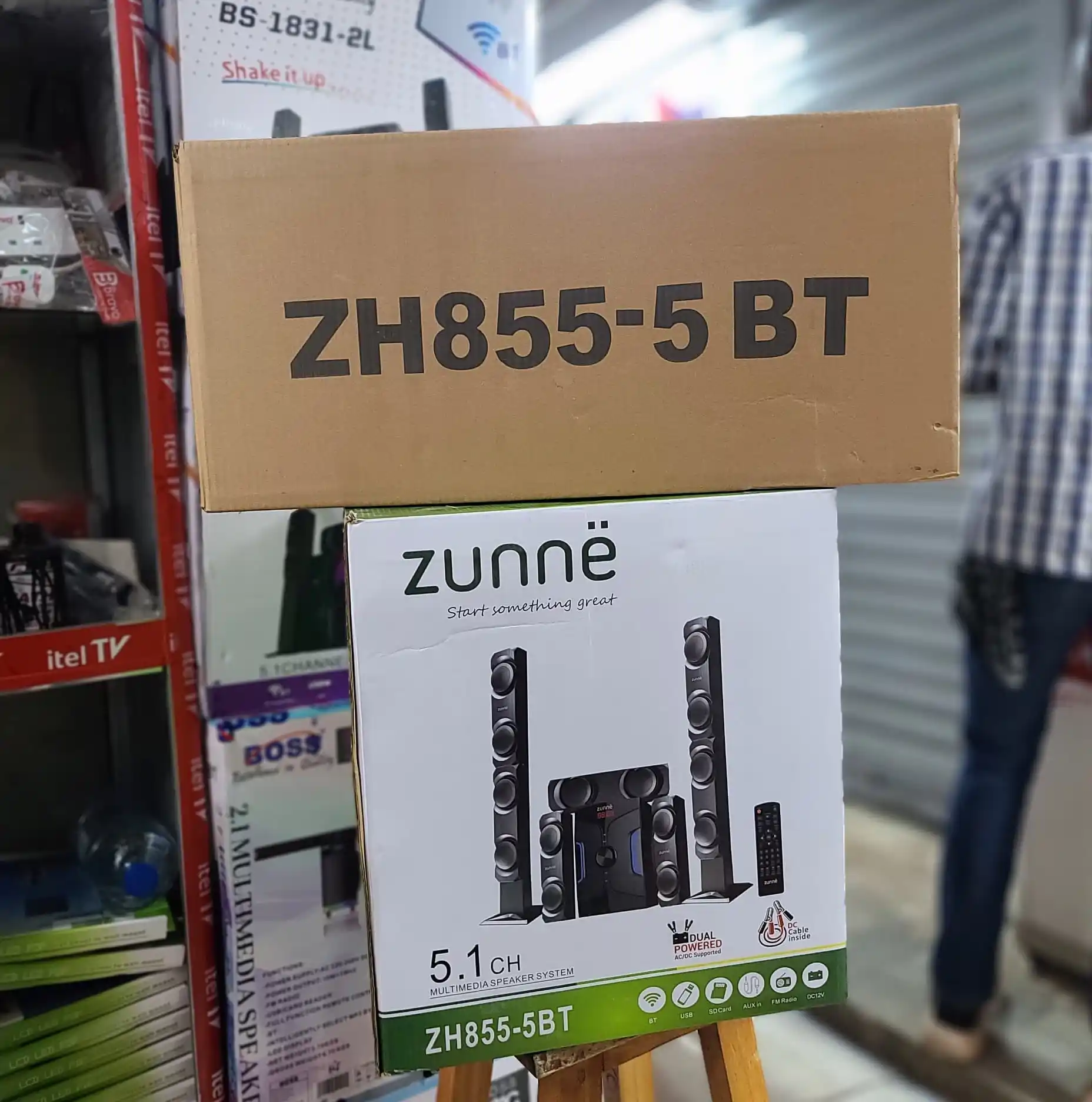 Zunne 855 [Zh 855-5Bt] Subwoofer 5 Speakers With Bluetooth,Sd Card,Flash Port,Aux,High Bass,,