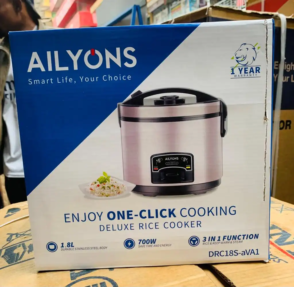 Ailyons Rice Cooker 1.8 Liters Drc18S_ Ava1(1.8L) 1.8 Liters 700W 3 In 1 Functions Save Time And Energy 1 Years Warranty Delivery Available