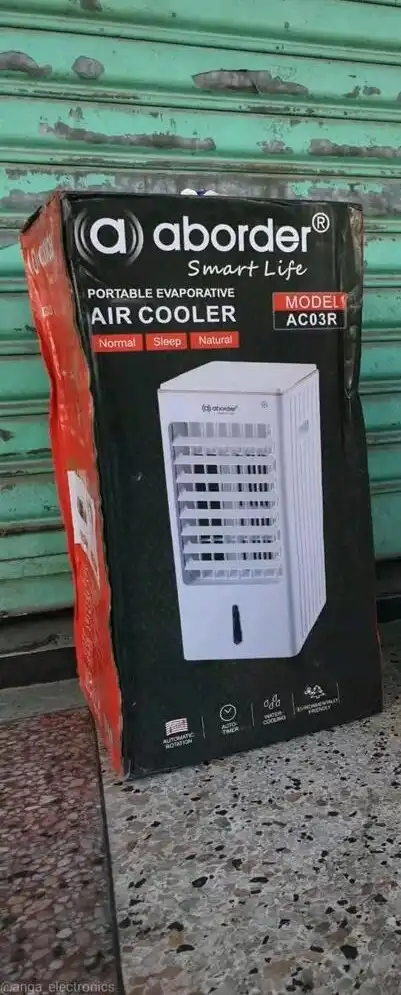 Aborder Portable Air Cooler Model:aco3R Voltage 220-240V-50-60Hz Power 65W Water Tank 5L Natural Wind Speed Wind Remote Control L4