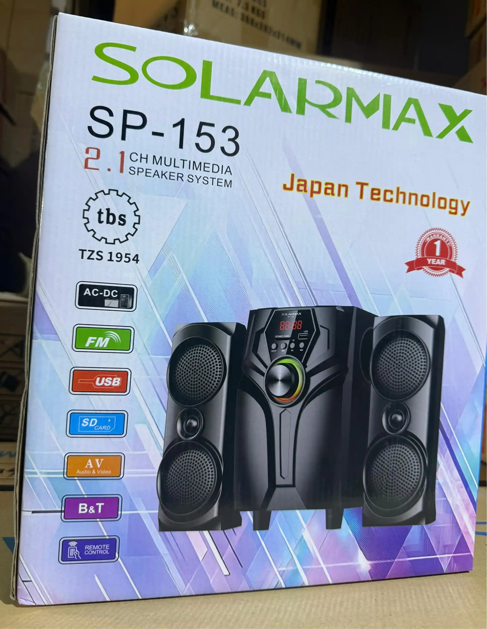 Solarmax Sp 153 Ikiwa Na Fm Radio,Usb,Sd Card,Av,Bluetooth Na Remote Control