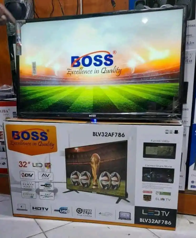 Boss (Boss Inch 32) Tv Double Glass  Led Tv  3 Kwa Bei Ya Ofa Kabisa Unajipatia Na Stend Ya Ukutani