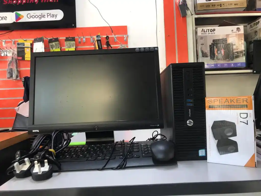 Hp Prodesk Min Core I5 Ram 4 Hdd 500 6Th Gn Procesor 3.40Ghz Monitor Inch 22 Wide Free Speaker D7,Window And Office Program
