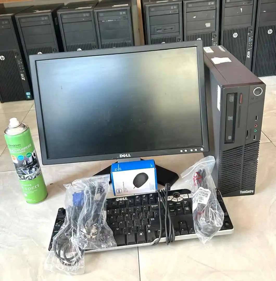 Lenovo Ya Kulala Core I5 Ram 4Gb Hdd 500Gb  Gen4 Speed 3.10Ghz Na Kioo Inch 19 Full Set Unapata Na Offer  Univesal Cleaner Kwa Ajil Ya Kusafishia Machine Yako