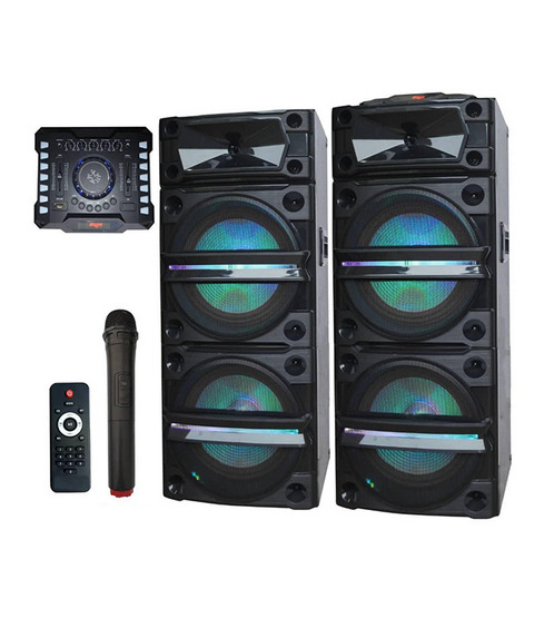 Alitop Speakers With Mic, Sp 124 Brand New /Mpya Kwenye Box Bluetooth Fm Redio Usb/Flash Spika 2 Kubwa Remote Control Mixer Ndogo Aux  Mp3 Led Display,