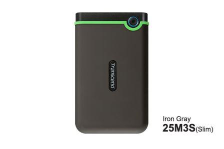 Transcend Usb 3.1 Portable External Hard Drive 25M3 Storejet 1Tb (Iron Gray)