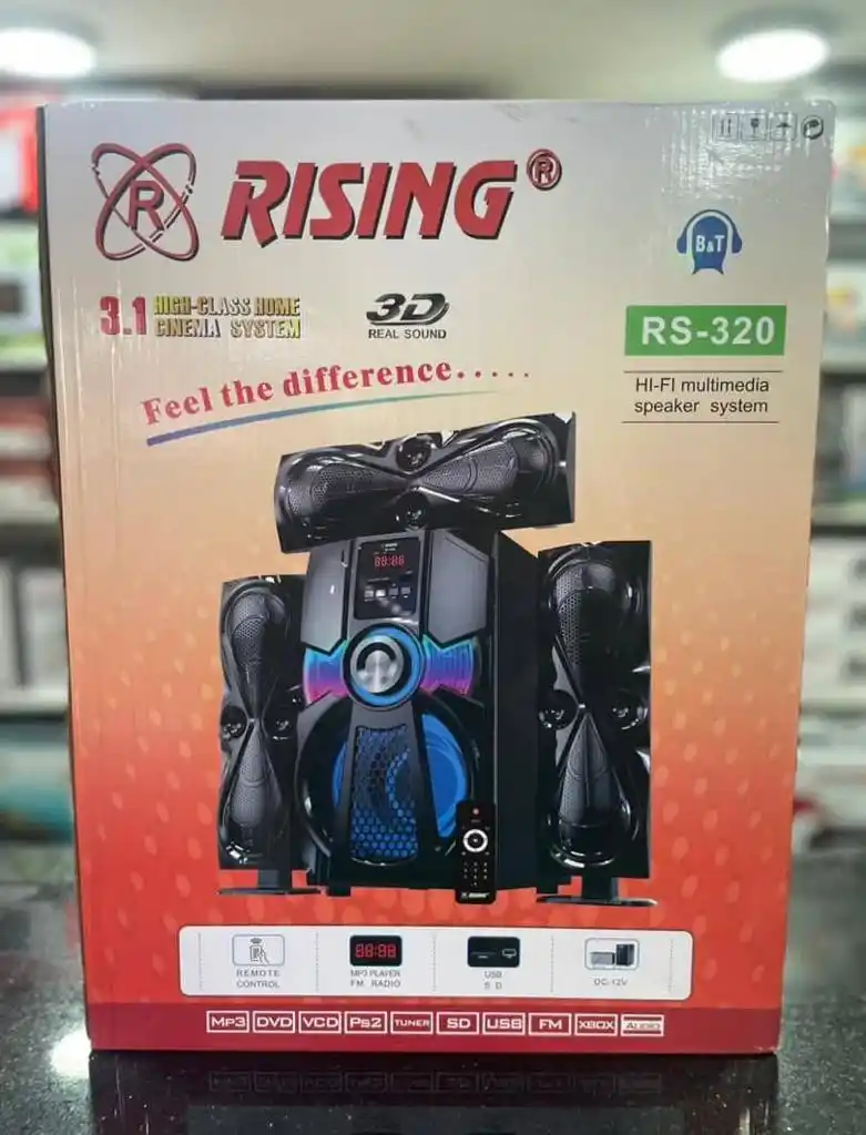Rising Rs320 Speaker 3 Witrh High Bass,Bluetooth,Aux,Fm Radio 