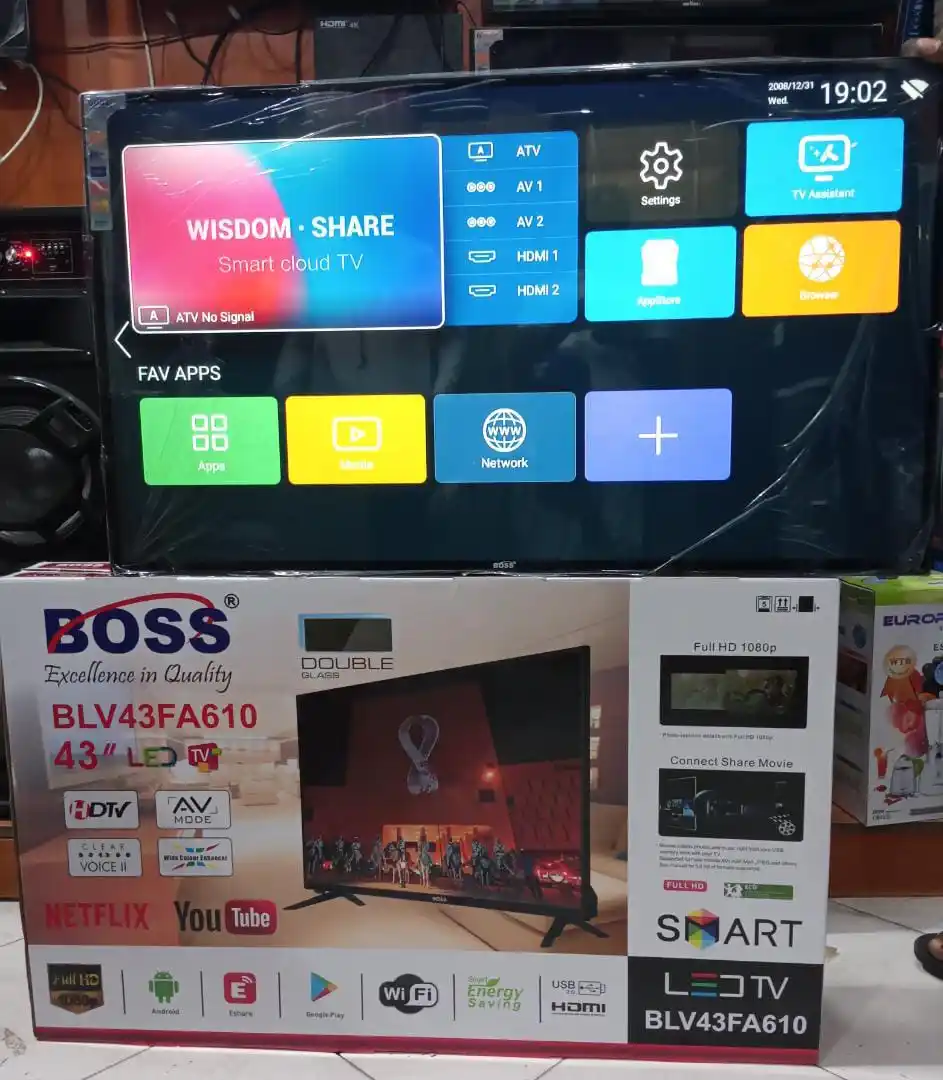 Boss 43 (Boss Inch 43) Smart Tv Internet, Wifi, Google Store, Youtube, Usb Port . Mp4 Hdmi Port And Aux Option 