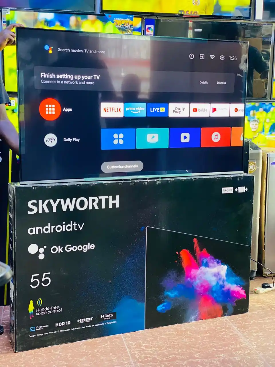 Skyworth Tv  Inchi 55  Smart Android Tv  With Google, Google Play And Very  Clear Cinema Bei Poa