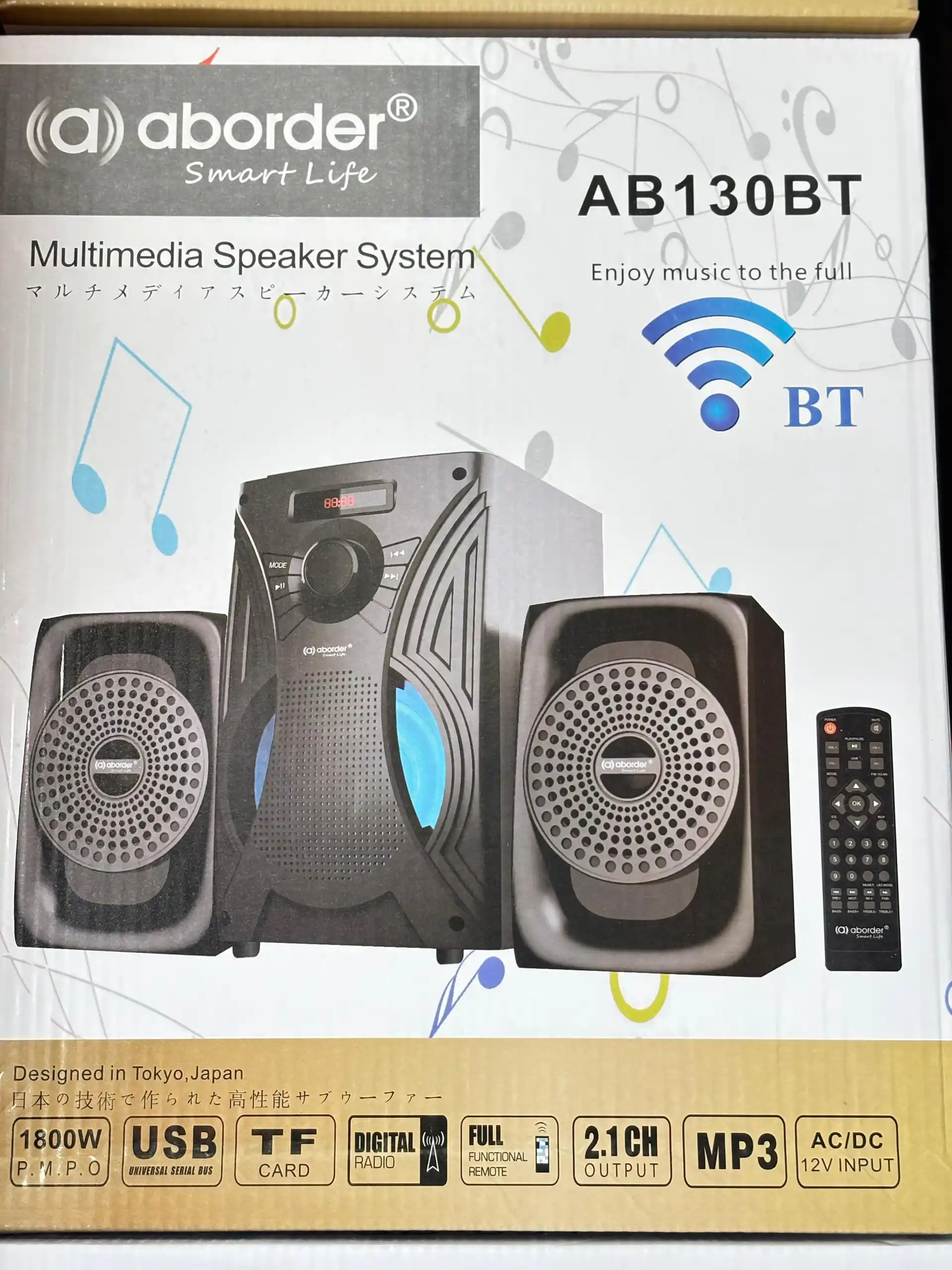 Aborder Ab130Bt Ikiwa Naw1800,Usb,Tf Card,Digital Radio,Full Fractional Remote,Mp3 Na Ac/Dc 12Vinput