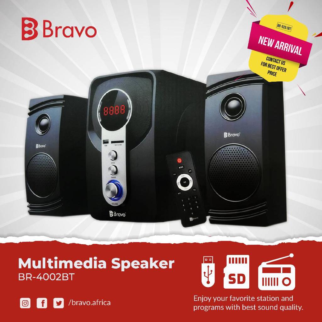 Bravo Subwoofer Model Bt4002Bt ,Bluetooth ,Fm Redio  Aux  Good Music  Maik Control  2 Speakers