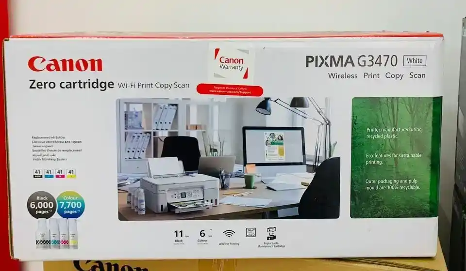 Offer Offer Canon G3470 Zero Cartridge Wireless Print Copy Scan