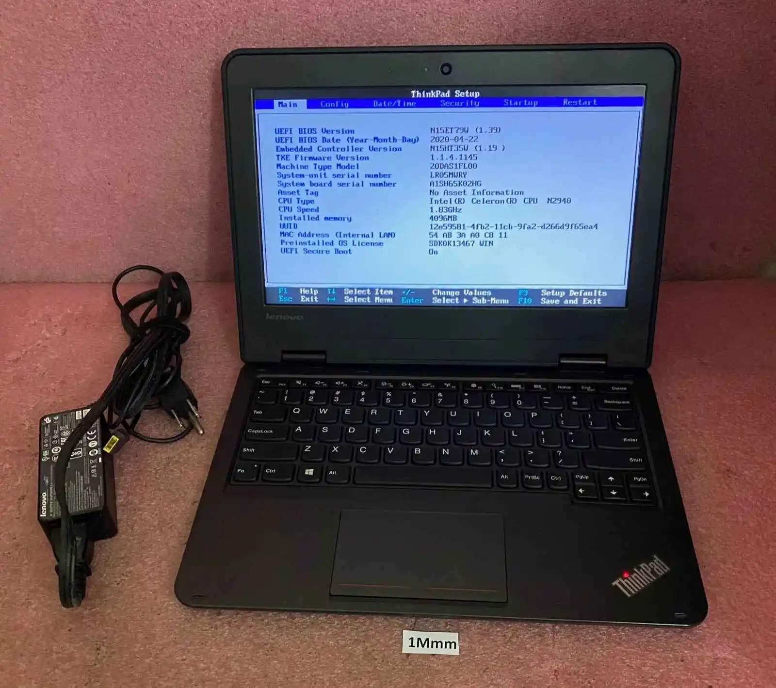  Lenovo 11E  Processor Celeron  3Rd Generation    Memory 4Gb Ram   Storage 128Gb  Windows 10 Pro 64-Bit  Non Touch 