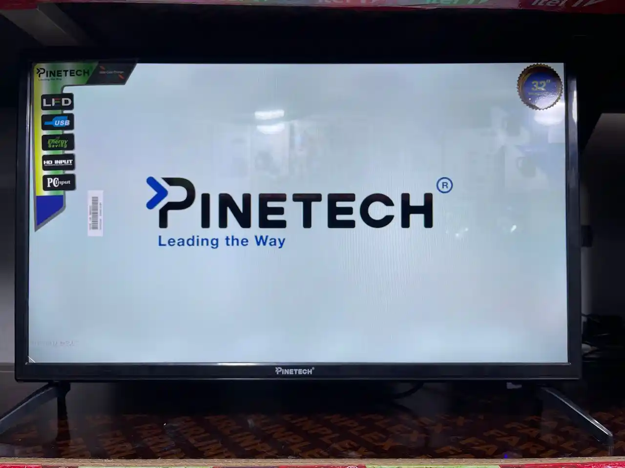 Pinetech Tv Inch 32 Doubble Glass Inatumia Usb Port, Remote Control, Good Voice, High Good Qulity.