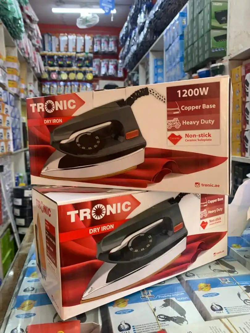 Tronic Dry Iron 1200W Copper Bass, Heavy Duty, And Non-Stick