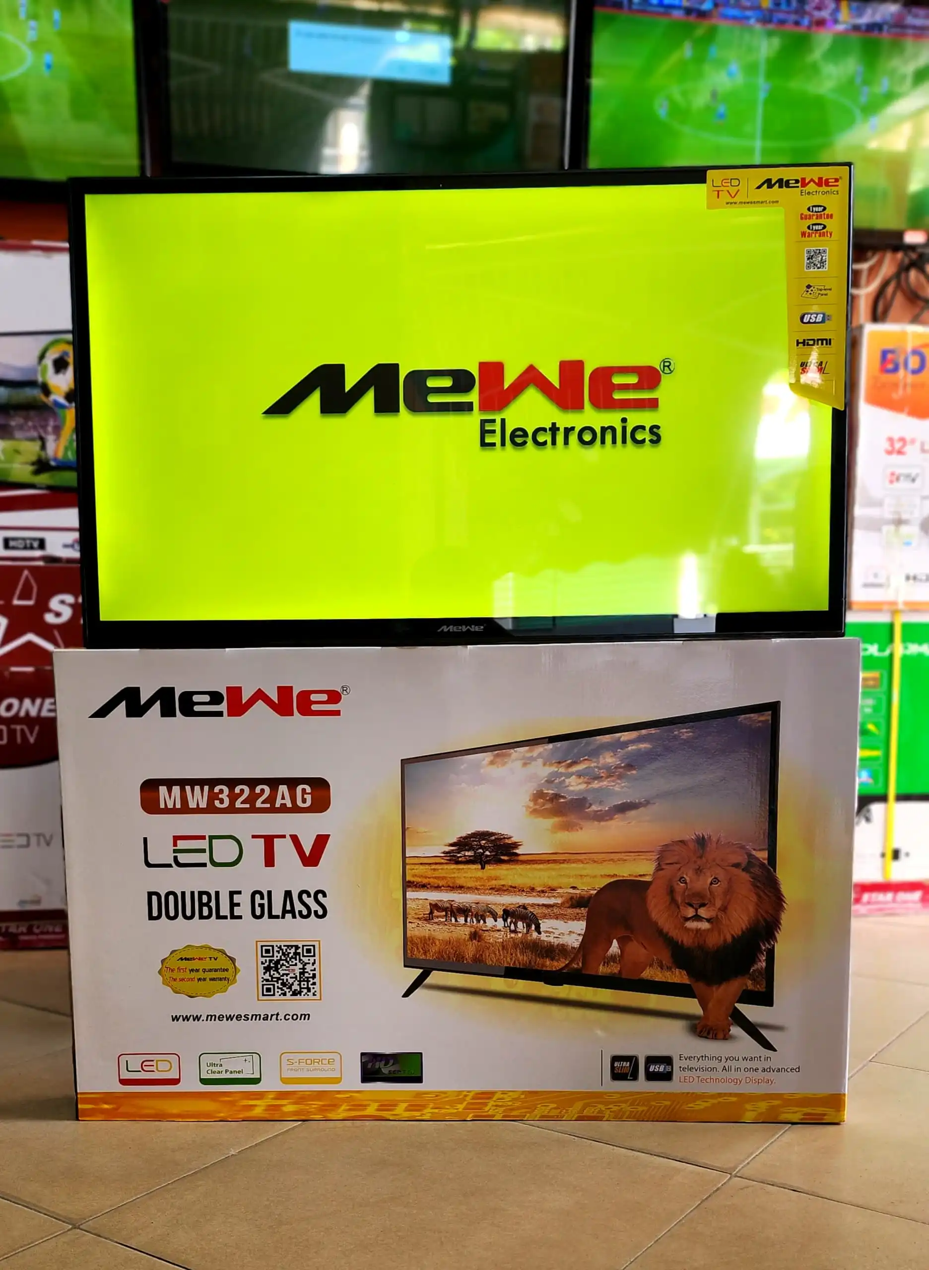 Mewe 32 (Mewe Inch 32) Double Glass Led Tv With High Definition (Hd) Free Delivery Mikoa Yote