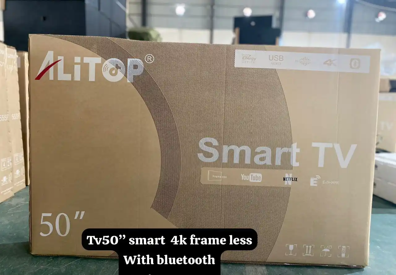 Alitop Inch 50 4K Smart Fremeless Without(Bila) Bluetooth Inatumia Usb Port, Youtube, Netflix, Highgood Quality.
