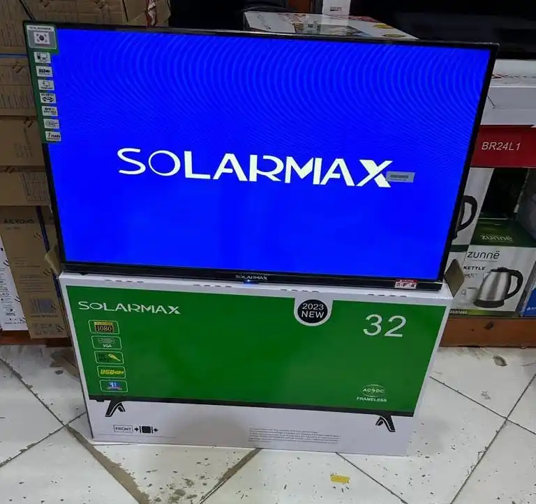 Solar Max Inchi 32 Frameless Full Hd Usb  1 Year Warranty  Tunafanya Delvery Bure Kabisa Kwa Mikoa Yote