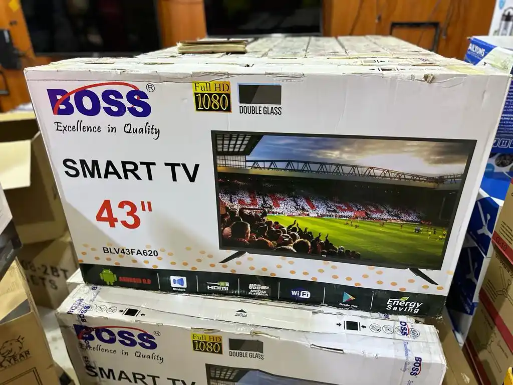 Boss Smart Tv Inch 43  Doubleglass Ina Hdmi,Usb,Wifi, Gogleplay,Full Hd.